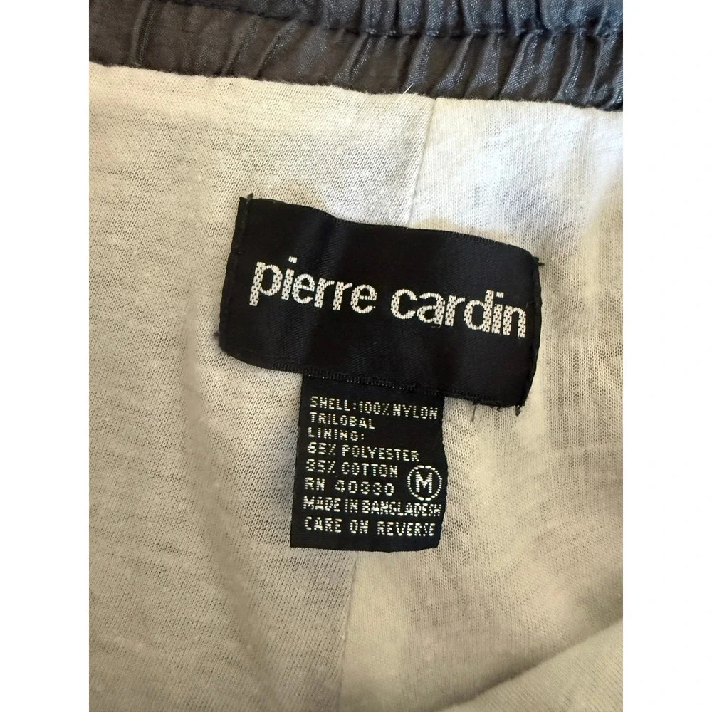 Pierre Cardin Track Pants Mens M Silver Excellent Vintage Trilobal Nylon Jogger